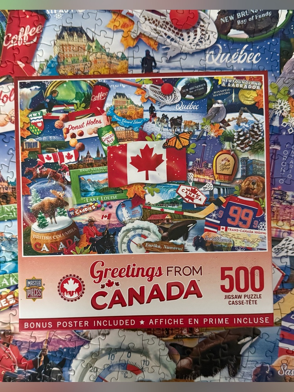 MasterPieces Greetings From Canada 500-Piece Puzzle - Red/White